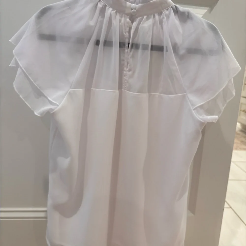 Elegant White Women's Top Size L - Picture 5 of 6